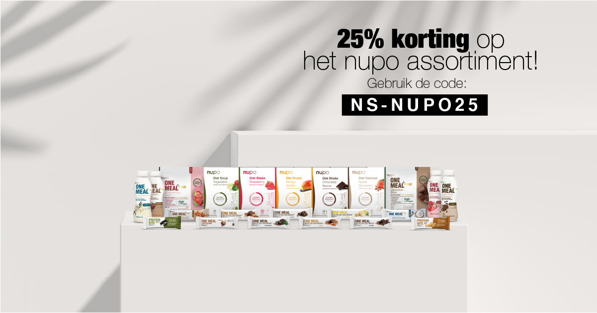 25% korting op alles van Nupo