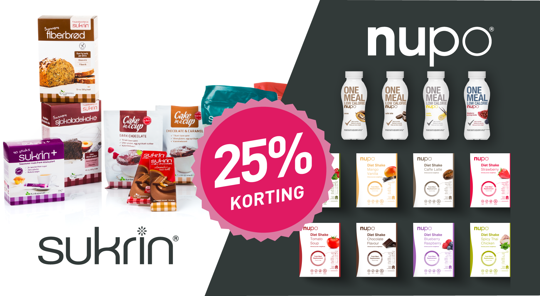 25% korting op Nupo & Sukrin!