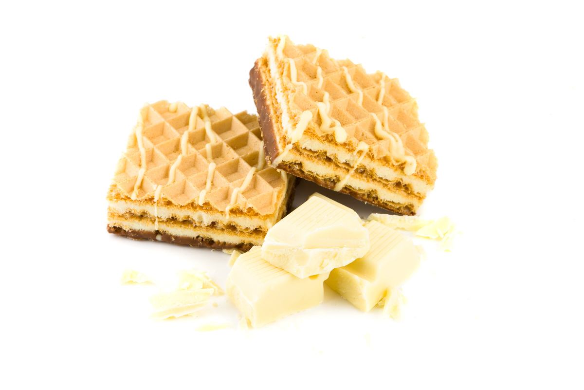 Mini-Wafels Met Witte Chocoladesmaak