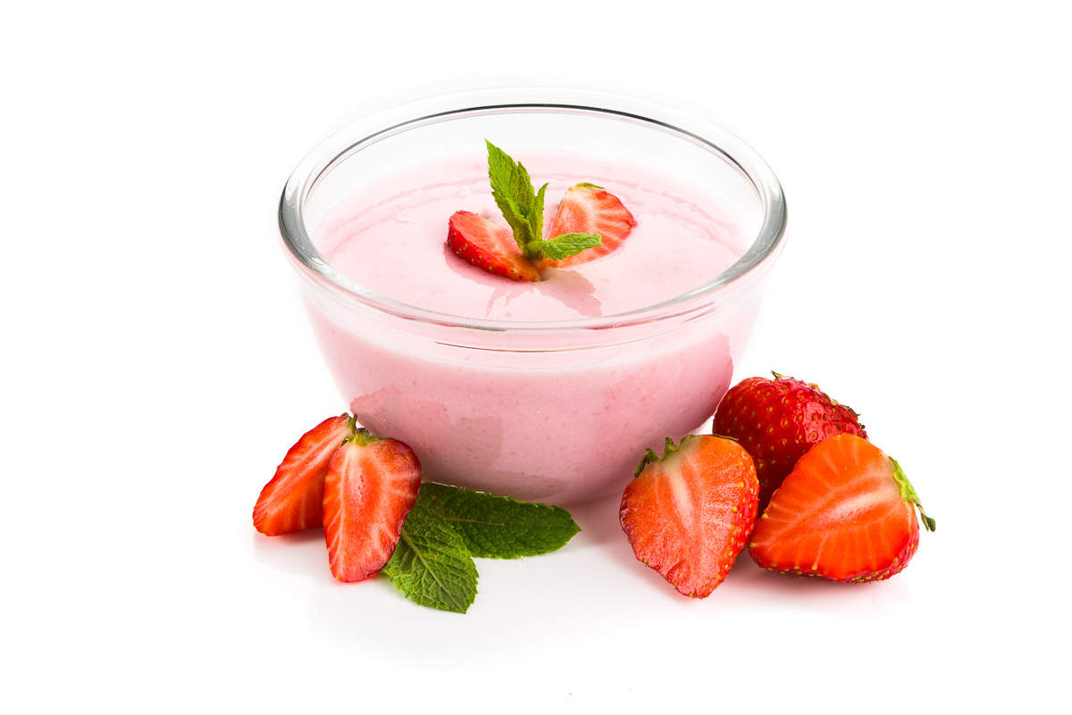 Aardbeien pudding